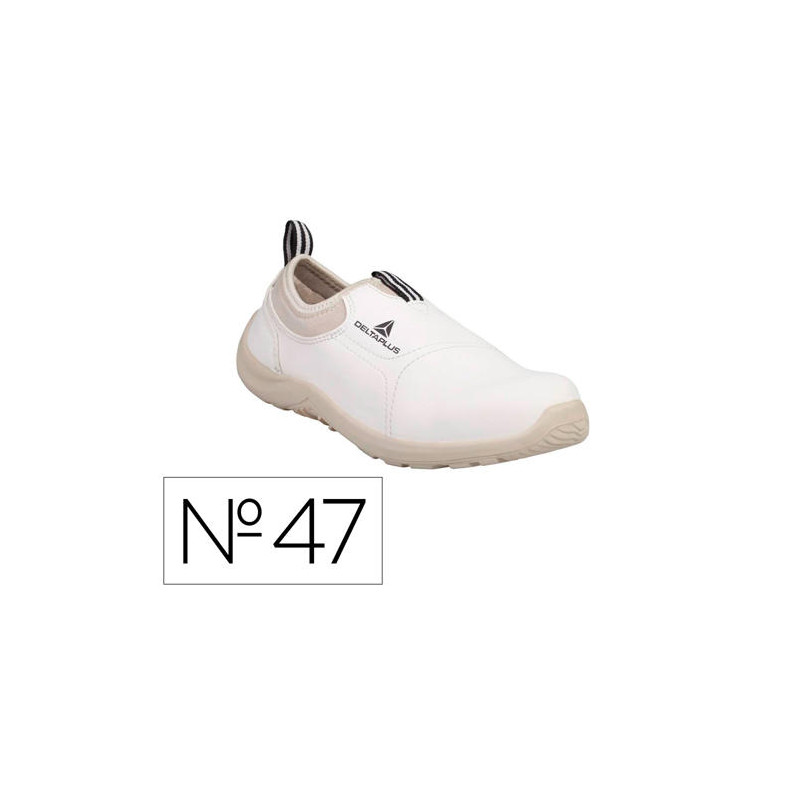 ZAPATOS DE SEGURIDAD DELTAPLUS MICROFIBRA PU SUELA PU MONO-DENSIDAD COLOR BLANCO TALLA 47
