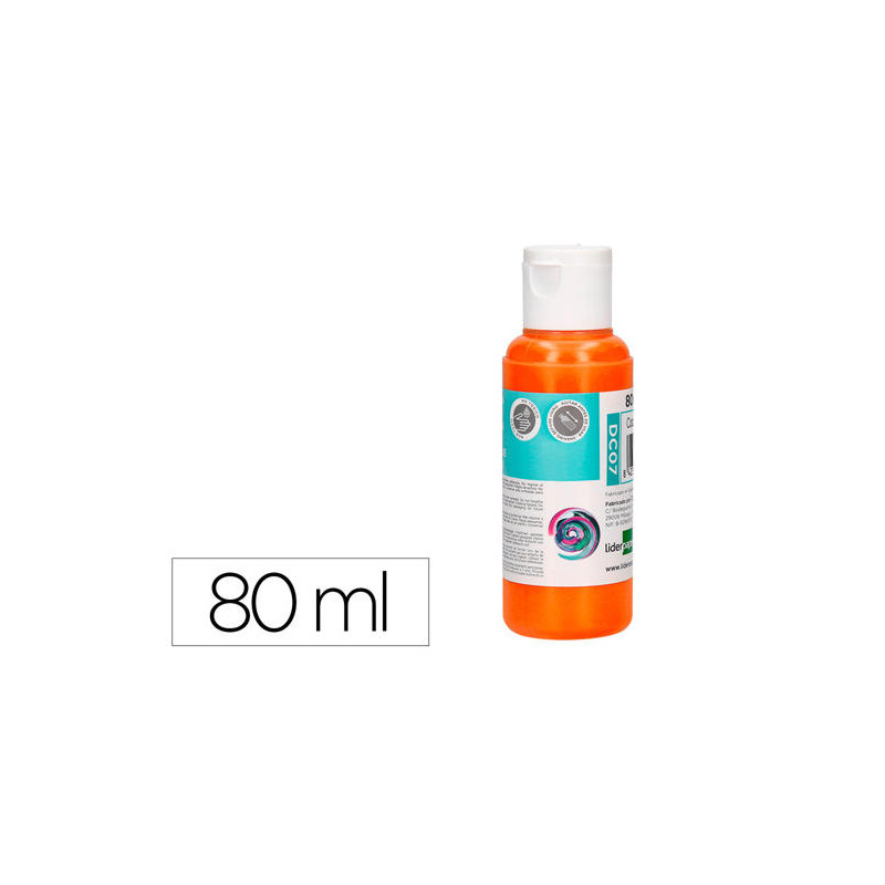 PINTURA ACRILICA LIDERPAPEL BOTE DE 80 ML NARANJA