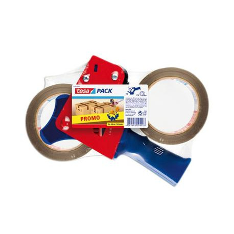 PORTARROLLO TESA PARA EMBALAJE PARA ROLLOS DE 66MT X 50MM 2 ROLLOS CINTA MARRON PORTARROLLO TESA PARA EMBALAJE PARA ROLLOS DE 66MT X 50MM 2 ROLLOS CINTA MARRON