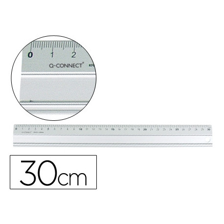 REGLA Q-CONNECT METALICA ALUMINIO 30 CM REGLA Q-CONNECT METALICA ALUMINIO 30 CM