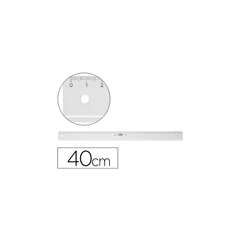 REGLA M+R 40 CM PLASTICO TRANSPARENTE