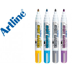 ROTULADOR ARTLINE CAMISETA EKT-2 AMARILLO GRIS CELESTE Y VIOLETA PUNTA REDONDA 2 MM USOEN CAMISETA C