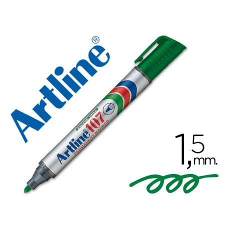 ROTULADOR ARTLINE MARCADOR PERMANENTE 107 VERDE PUNTA REDONDA