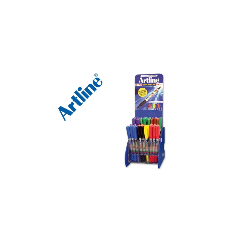 ROTULADOR ARTLINE MARCADOR PERMANENTE EK-041T DOBLE PUNTA 0,4 Y 1 MM EXPOSITOR DE 72 UNIDADES COLORE