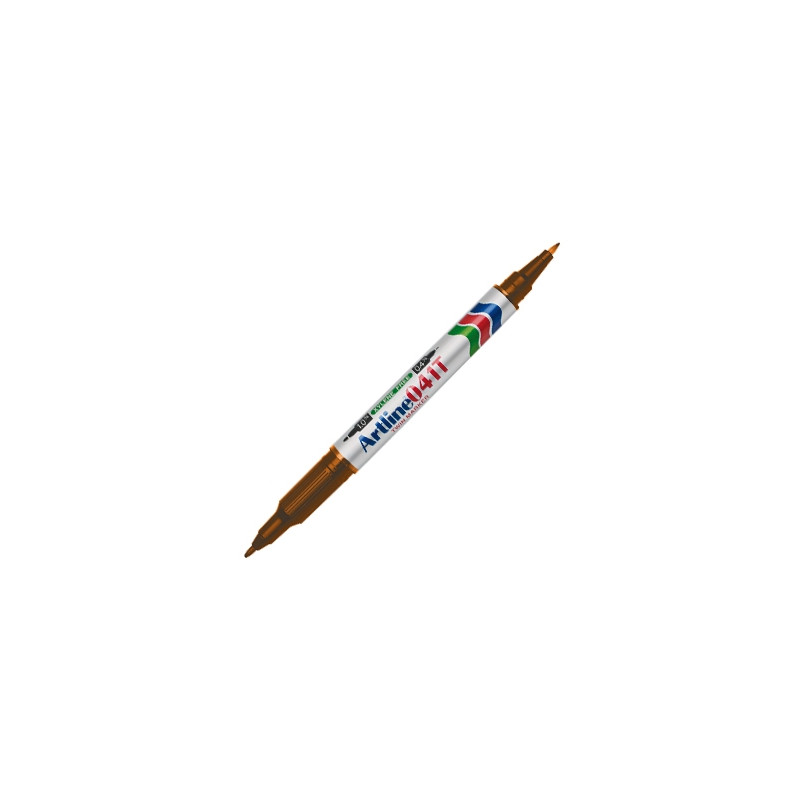 ROTULADOR ARTLINE MARCADOR PERMANENTE EK-041T MARRON -DOBLE PUNTA 0.4 Y 1.0 MM