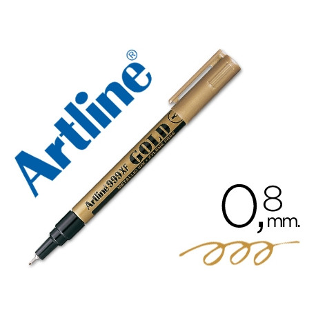 ROTULADOR ARTLINE MARCADOR PERMANENTE TINTA METALICA EK-999 ORO PUNTA REDONDA 0.8 MM ROTULADOR ARTLINE MARCADOR PERMANENTE TINTA METALICA EK-999 ORO PUNTA REDONDA 0.8 MM