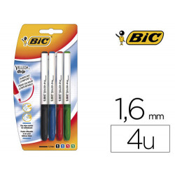 ROTULADOR BIC VELLEDA GRIP TRAZO 1,2 MM BLISTER 4 UNIDADES COLORES SURTIDOS