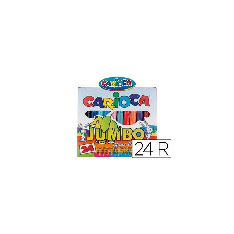 ROTULADOR CARIOCA JUMBO PUNTA GRUESA ESTUCHE DE 24 UNIDADES COLORES SURTIDOS
