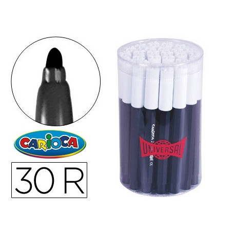 ROTULADOR CARIOCA JUMBO NEGRO PUNTA GRUESA BOTE DE 30 UNIDADES