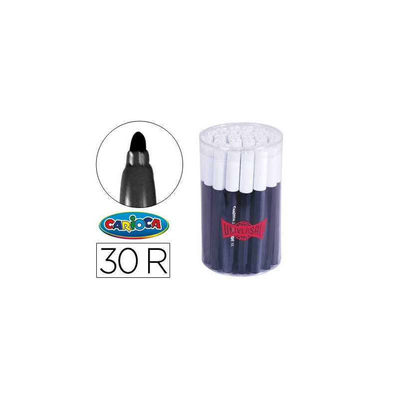 ROTULADOR CARIOCA JUMBO NEGRO PUNTA GRUESA BOTE DE 30 UNIDADES