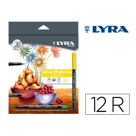 ROTULADOR LYRA AQUA BRUSH DUO CAJA DE 12 COLORES