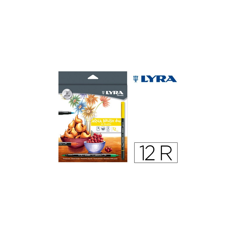 ROTULADOR LYRA AQUA BRUSH DUO CAJA DE 12 COLORES
