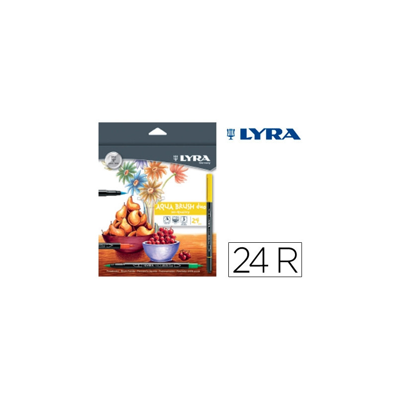 ROTULADOR LYRA AQUA BRUSH DUO CAJA DE 24 COLORES