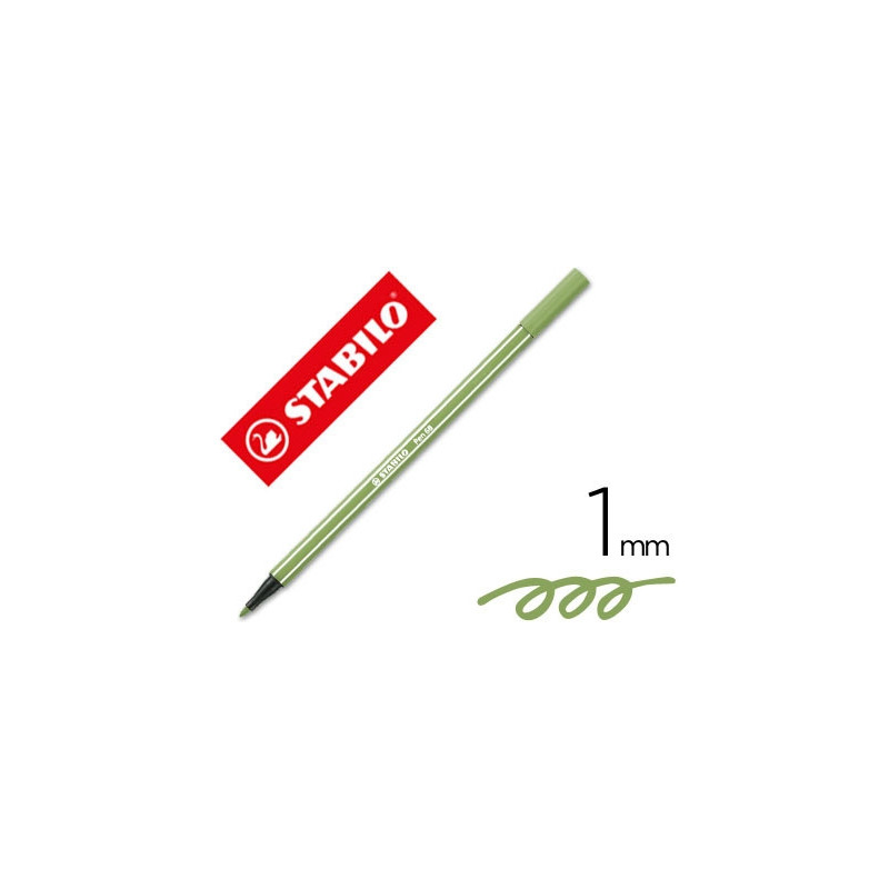 ROTULADOR STABILO ACUARELABLE PEN 68 VERDE HOJA PUNTA GRUESA 1 MM