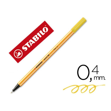 ROTULADOR STABILO PUNTA DE FIBRA POINT 88 AMARILLO PUNTA FINA 0,4 MM ROTULADOR STABILO PUNTA DE FIBRA POINT 88 AMARILLO PUNTA FINA 0,4 MM