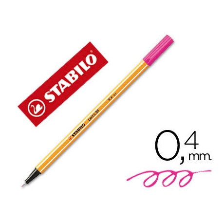 ROTULADOR STABILO PUNTA DE FIBRA POINT 88 ROSA PUNTA FINA 0,4 MM ROTULADOR STABILO PUNTA DE FIBRA POINT 88 ROSA PUNTA FINA 0,4 MM