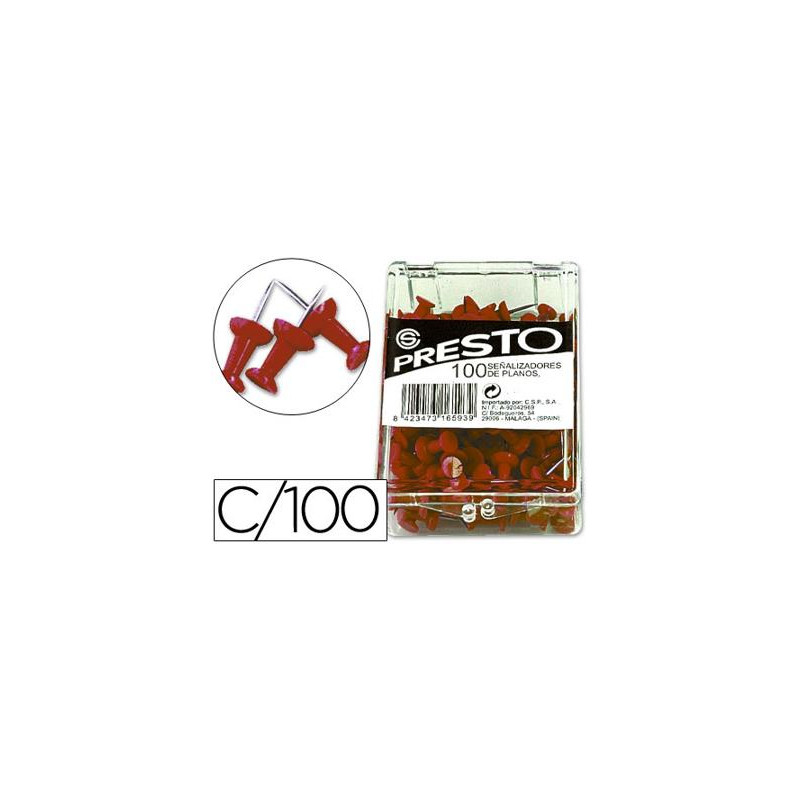 SEÑALIZADOR DE PLANOS Q-CONNECT ROJO CAJA DE 100 UNIDADES