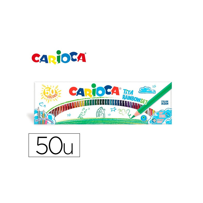 LAPICES DE COLORES CARIOCA TITA CAJA DE 50 UNIDADES COLORES SURTIDOS