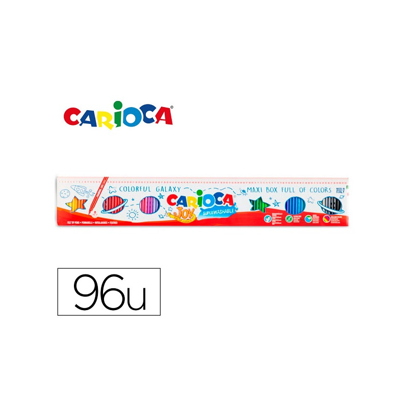 ROTULADOR CARIOCA JOY METRO CAJA DE 96 UNIDADES COLORES SURTIDOS