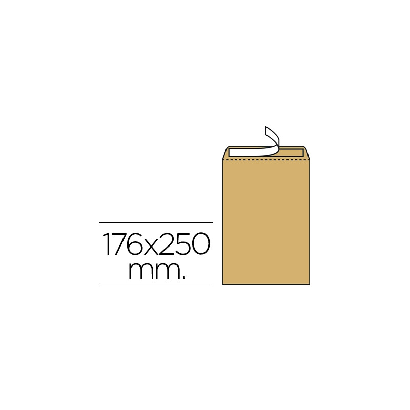 SOBRE LIDERPAPEL BOLSA N.14 KRAFT B5 176X250 MM TIRA DE SILICONA 