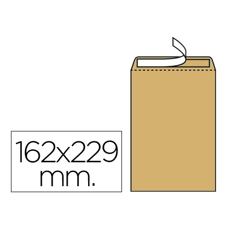SOBRE LIDERPAPEL BOLSA N.5 KRAFT DIN C5 162X229 MM TIRA DE SILICONA CAJA DE 250 UNIDADES SOBRE LIDERPAPEL BOLSA N.5 KRAFT DIN C5 162X229 MM TIRA DE SILICONA CAJA DE 250 UNIDADES
