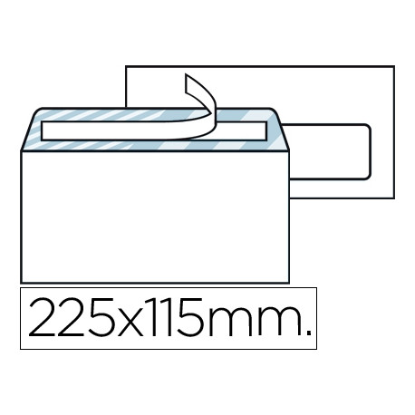 SOBRE LIDERPAPEL N.4 BLANCO AMERICANO VENTANA DERECHA 115X225MM TIRA SILICONA OPEN SYSTEM CAJA DE 50 SOBRE LIDERPAPEL N.4 BLANCO AMERICANO VENTANA DERECHA 115X225MM TIRA SILICONA OPEN SYSTEM CAJA DE 50