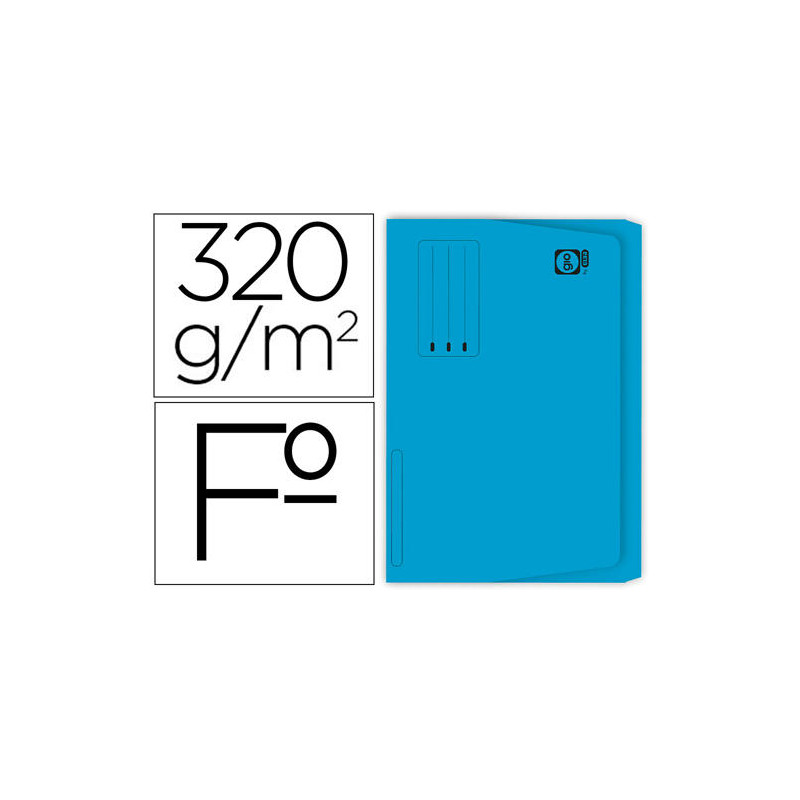 SUBCARPETA CARTULINA GIO FOLIO POCKET AZUL CON BOLSA Y SOLAPA 320G/M2