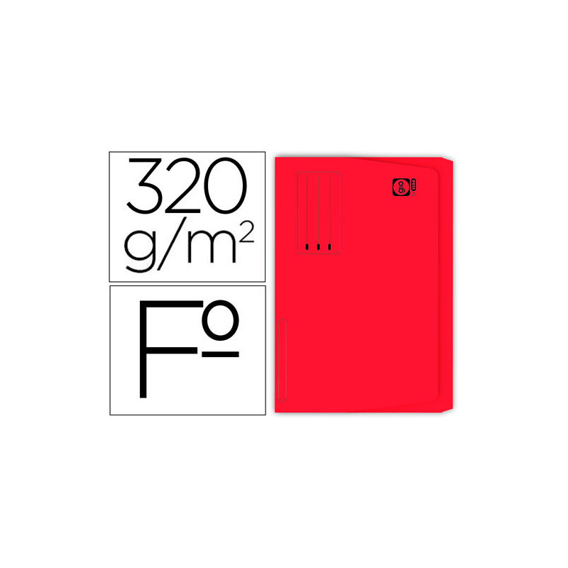 SUBCARPETA CARTULINA GIO FOLIO POCKET ROJO CON BOLSA Y SOLAPA 320G/M2
