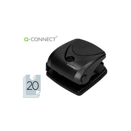 TALADRADOR Q-CONNECT KF01234 NEGRO ABERTURA 2 MM CAPACIDAD 20 HOJAS
