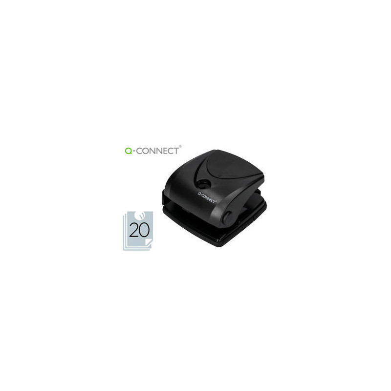 TALADRADOR Q-CONNECT KF01234 NEGRO ABERTURA 2 MM CAPACIDAD 20 HOJAS