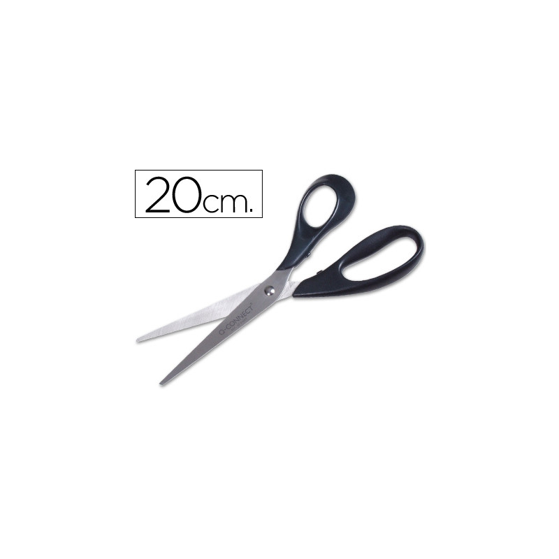 TIJERA OFICINA Q-CONNECT INOXIDABLE 8" 20 CM EN BLISTER