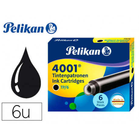 TINTA PARA PLUMAS PELIKAN NEGRA CAJA 6 CARTUCHOS TINTA PARA PLUMAS PELIKAN NEGRA CAJA 6 CARTUCHOS
