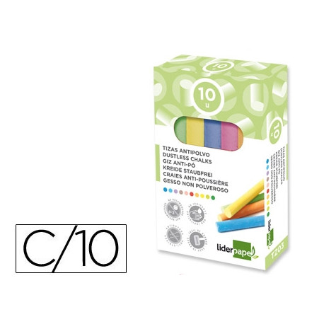 TIZA COLOR ANTIPOLVO LIDERPAPEL -CAJA DE 10 UNIDADES TIZA COLOR ANTIPOLVO LIDERPAPEL -CAJA DE 10 UNIDADES
