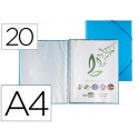CARPETA LIDERPAPEL ESCAPARATE CON ESPIRAL 20 FUNDAS POLIPROPILENO DIN A4 AZUL