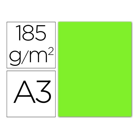 CARTULINA GUARRO DIN-A3 VERDE PLUORESCENTE 185GRS. CARTULINA GUARRO DIN-A3 VERDE PLUORESCENTE 185GRS.