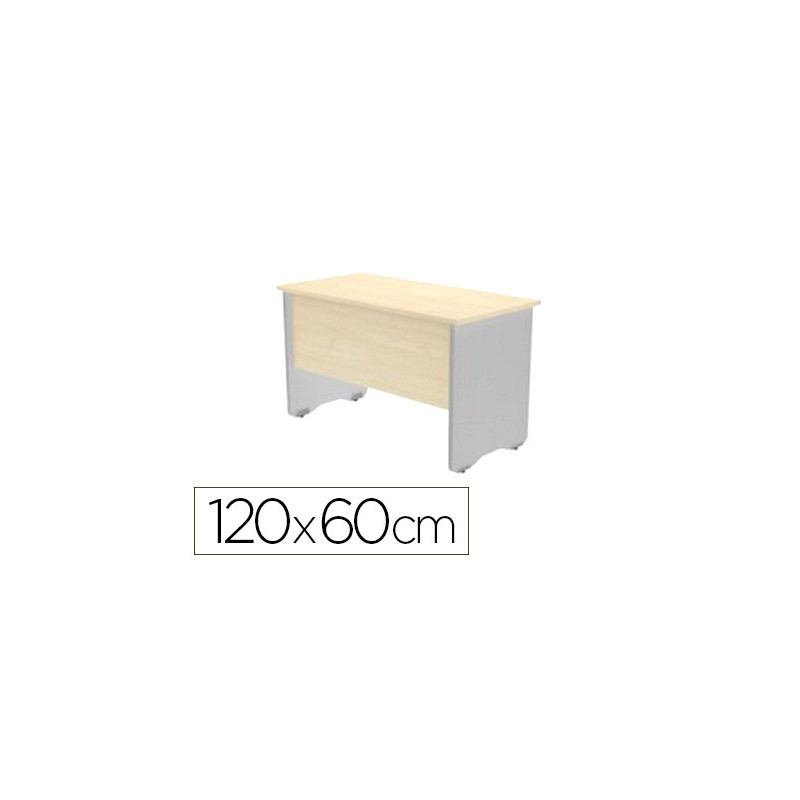 MESA OFICINA ROCADA SERIE WORK 120X60 CM ACABADO AB04 ALUMINIO/BLANCO