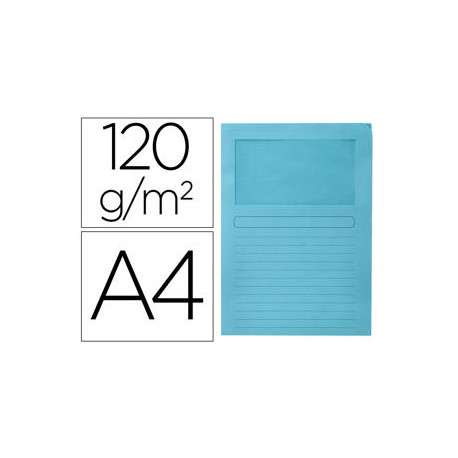 SUBCARPETA CARTULINA Q-CONNECT DIN A4 AZUL CON VENTANA TRANSPARENTE 120 G/M2 SUBCARPETA CARTULINA Q-CONNECT DIN A4 AZUL CON VENTANA TRANSPARENTE 120 G/M2