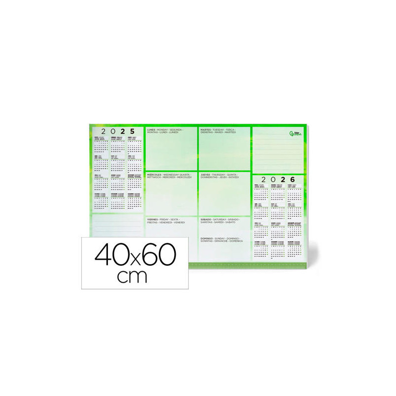 PLANNING SOBREMESA SEMANAL LIDERPAPEL 40X60 CM 80 GR 60 HOJAS 2026-2027