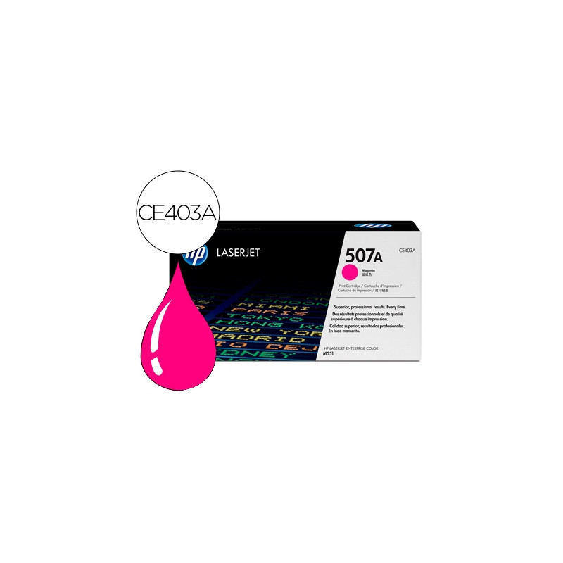 TONER HP 507A LASERJET M551/M570/PRO 500 MAGENTA 6000 PAG