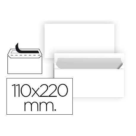 SOBRE LIDERPAPEL N 2 BLANCO DIN AMERICANO 110X220 MM TIRA DE SILICONA PAQUETE DE 25 UNIDADES SOBRE LIDERPAPEL N 2 BLANCO DIN AMERICANO 110X220 MM TIRA DE SILICONA PAQUETE DE 25 UNIDADES