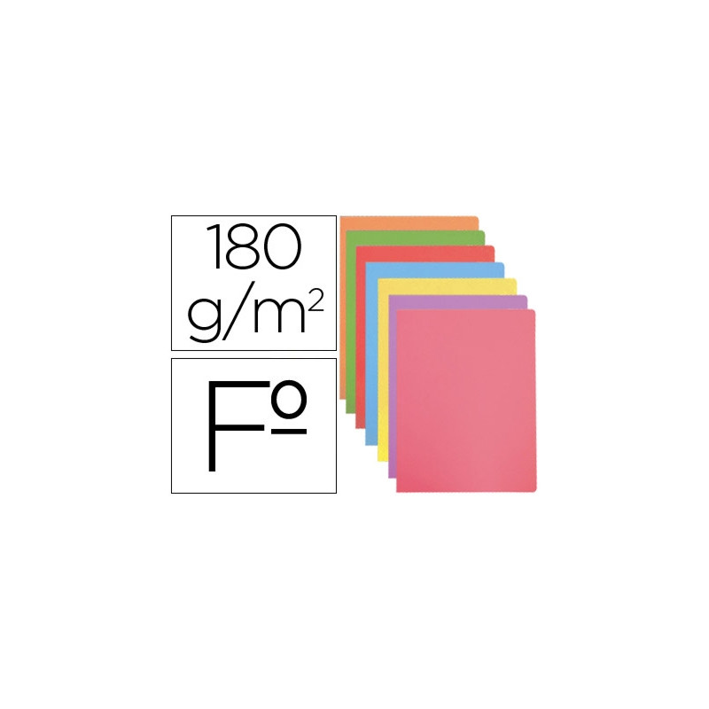 SUBCARPETA CARTULINA GIO FOLIO COLORES SURTIDOS 180 180 GR/M2 PAQUETE DE 50 UNIDADES