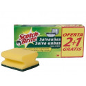 ESTROPAJO SALVAUÑAS SCOTCH BRITE FIBRA VERDE PAQUETE 3X2