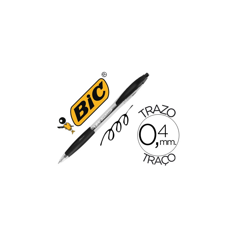BOLIGRAFO BIC ATLANTIS NEGRO RETRACTIL TINTA ACEITE PUNTA DE 1 MM