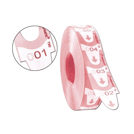TICKETS TURNOMATIC 31X67 MM COLOR ROSA ROLLO 4000 TICKETS