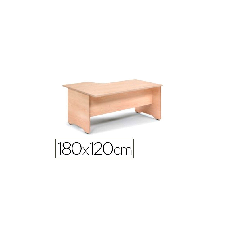MESA ROCADA SERIE WORK 180X120 CM DERECHA ACABADO AA01 HAYA/HAYA