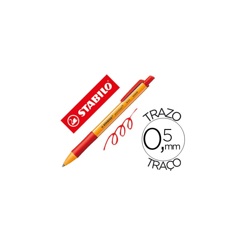 BOLIGRAFO STABILO POINTBALL 0,5 MM ROJO