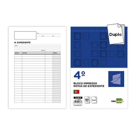 TALONARIO LIDERPAPEL NOTAS DE EXPEDIENTE CUARTO DUPLO TEXTO EN PORTUGUES TALONARIO LIDERPAPEL NOTAS DE EXPEDIENTE CUARTO DUPLO TEXTO EN PORTUGUES