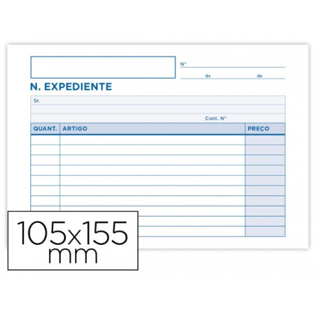 TALONARIO LIDERPAPEL NOTAS DE EXPEDIENTE OCTAVO DUPLO TEXTO EN PORTUGUES