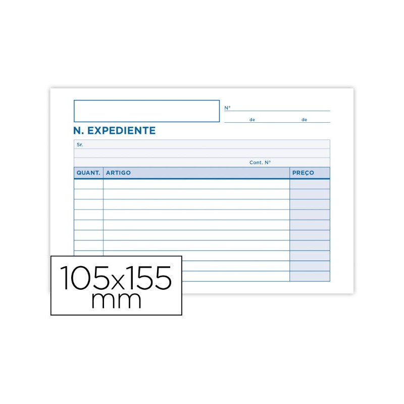 TALONARIO LIDERPAPEL NOTAS DE EXPEDIENTE OCTAVO DUPLO TEXTO EN PORTUGUES