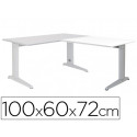 ALA PARA MESA ROCADA SERIE METAL 60X 100 CM DERECHA O IZQUIERDA ACABADO AC04 ALUMINIO/ BLANCO